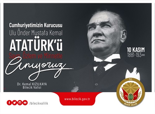 Vali Dr. Kızılkaya'nın 10 Kasım Atatürk'ü Anma Günü Mesajı